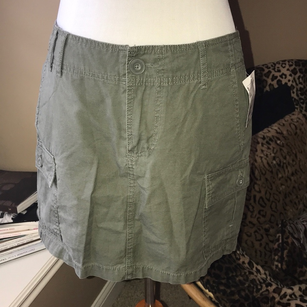 Cute Army Green Cargo Skirt